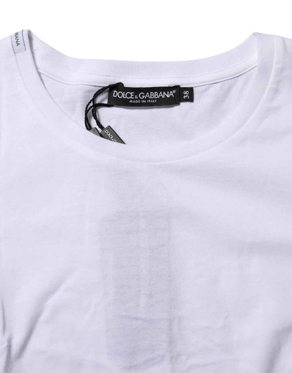 T-shirt blanc dolce & gabbana en coton taille 38 à manches courtes et col rond