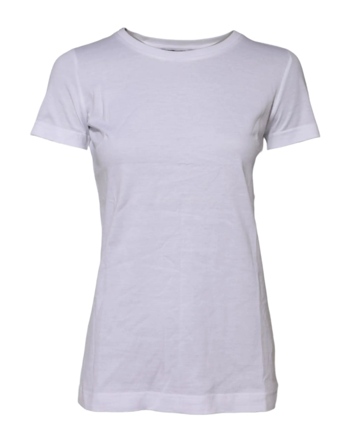 T-shirt blanc pour femme en coton dolce gabbana à manches courtes et col rond classique