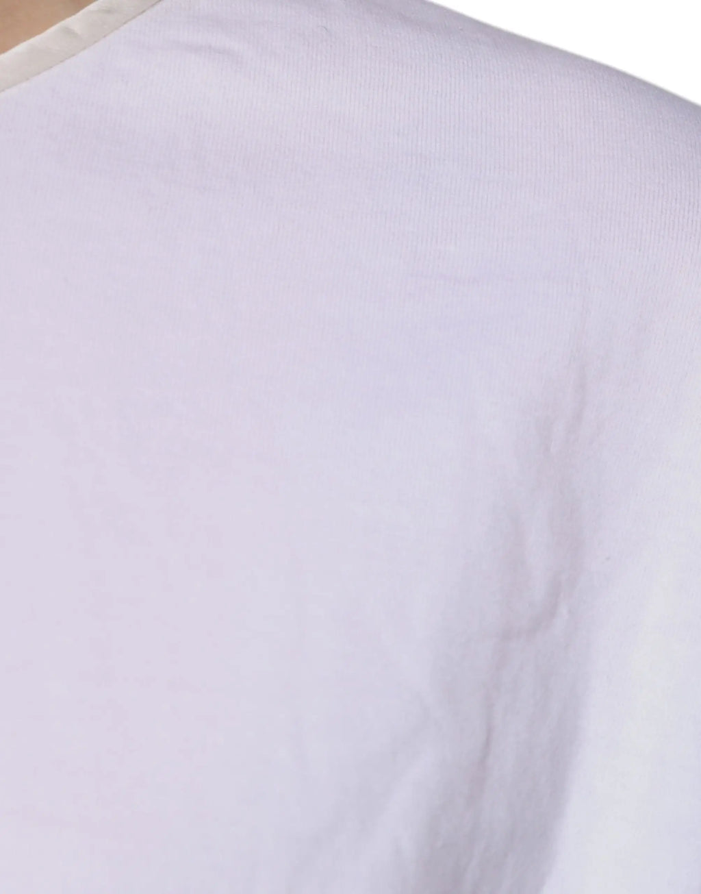 Blouse dolce & gabbana blanche en coton et soie avec col rond et bordure côtelée subtile