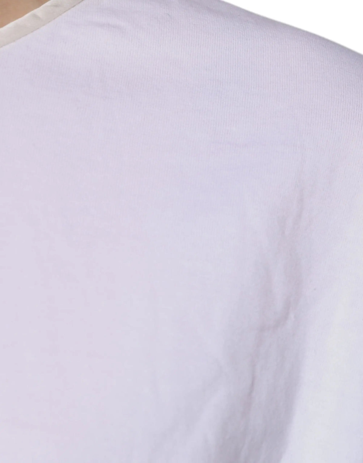 Blouse dolce & gabbana blanche en coton et soie avec col rond et bordure côtelée subtile