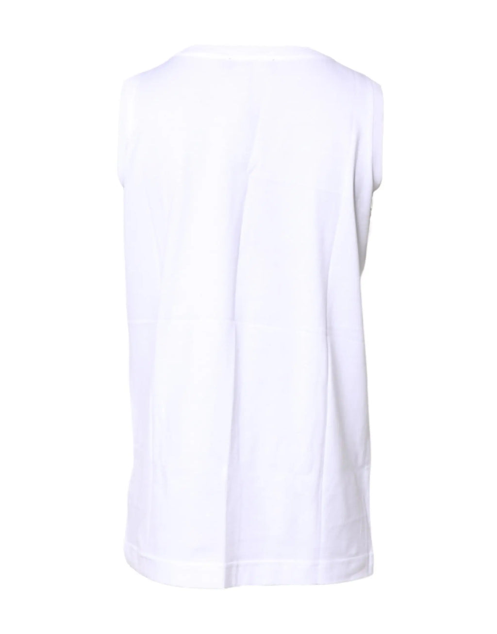 Dolce & gabbana t-shirt blanc sans manches en coton avec col rond et tissu doux au toucher