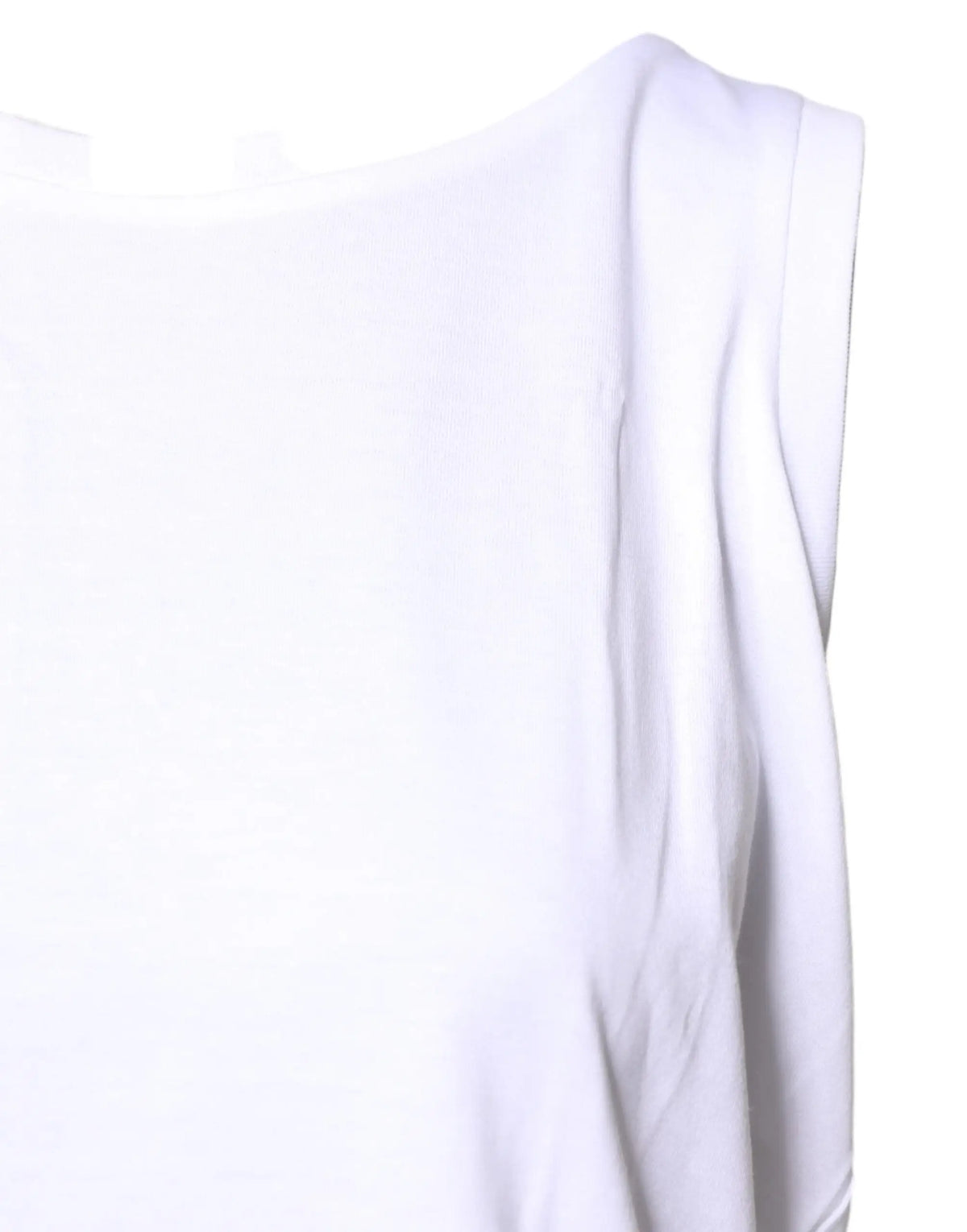 Dolce & gabbana t shirt blanc sans manches en coton avec col rond et tissu doux et fluide
