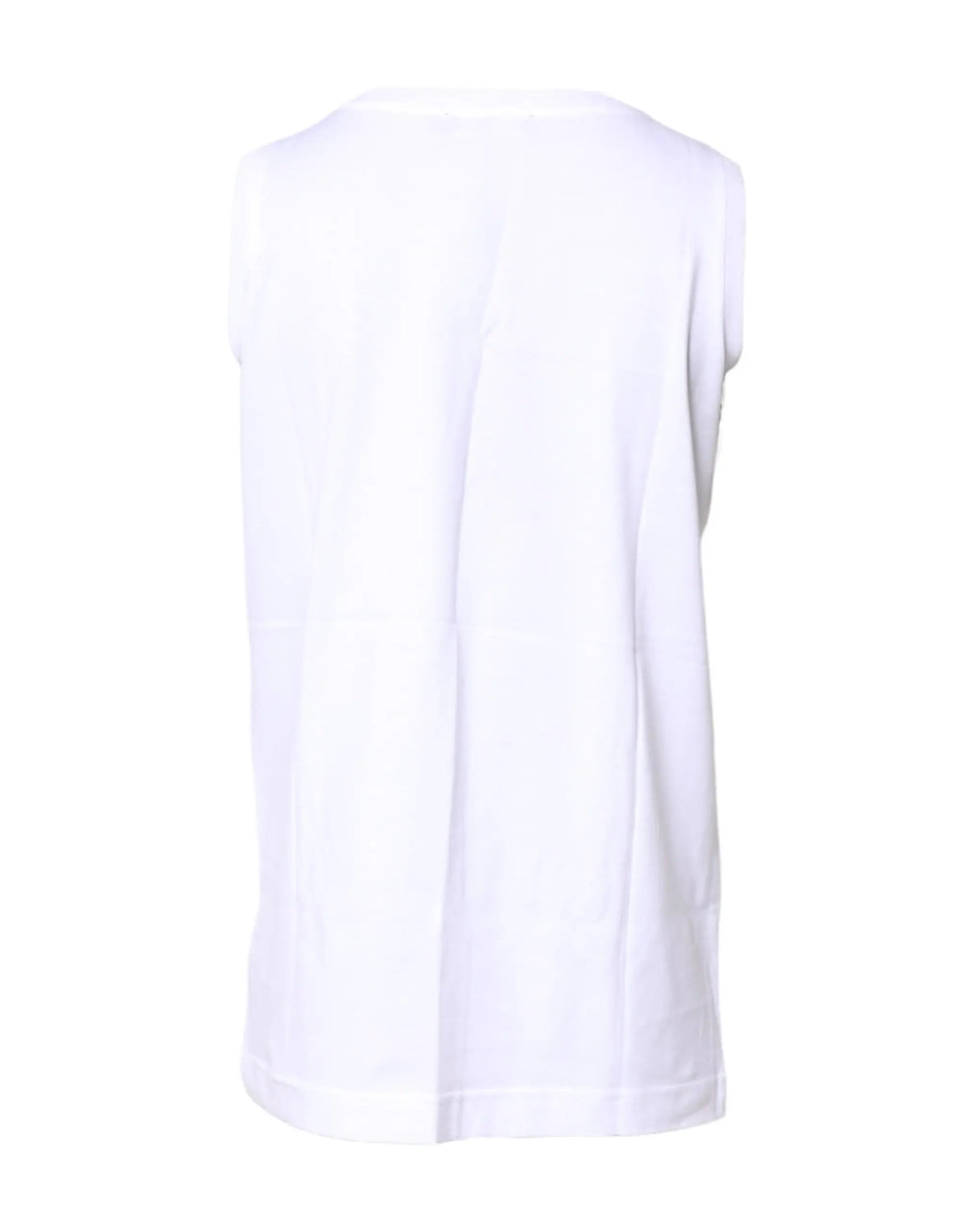Dolce & gabbana t-shirt blanc sans manches en coton avec col rond et tissu doux et épuré