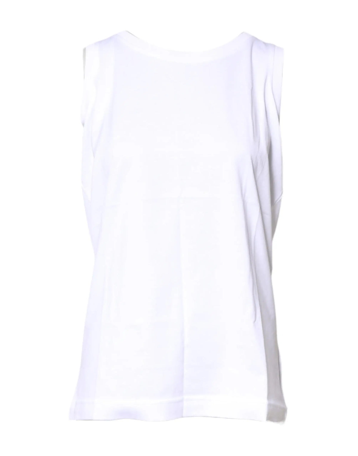Dolce gabbana t-shirt blanc sans manches en coton avec silhouette fluide et col rond confortable