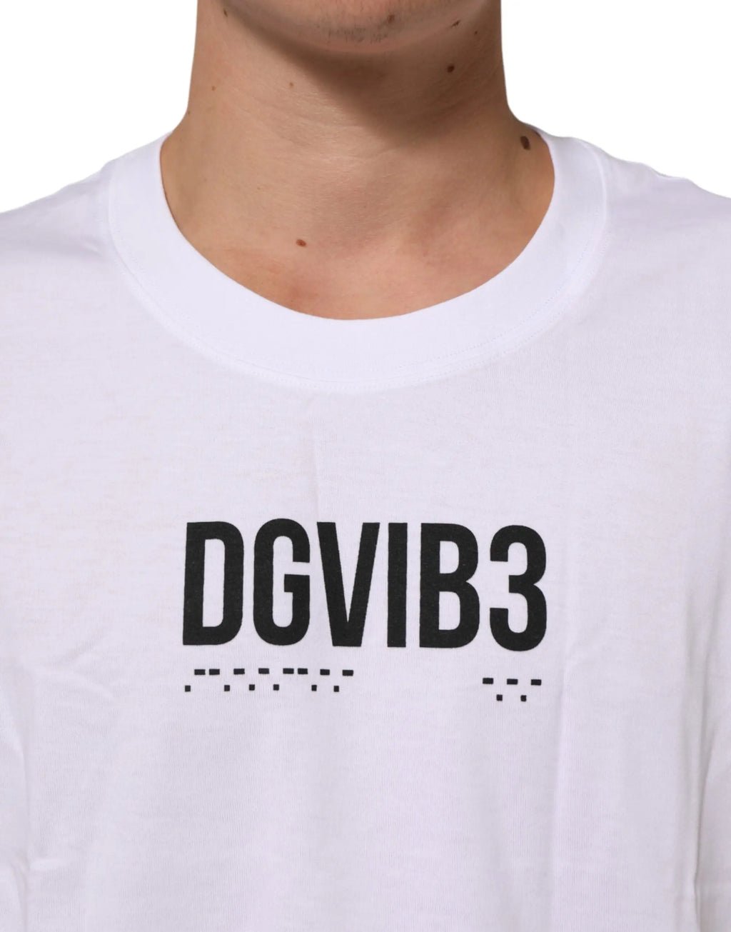 Dolce & gabbana débardeur blanc en coton avec imprimé dgvib3 noir et points en braille dessous