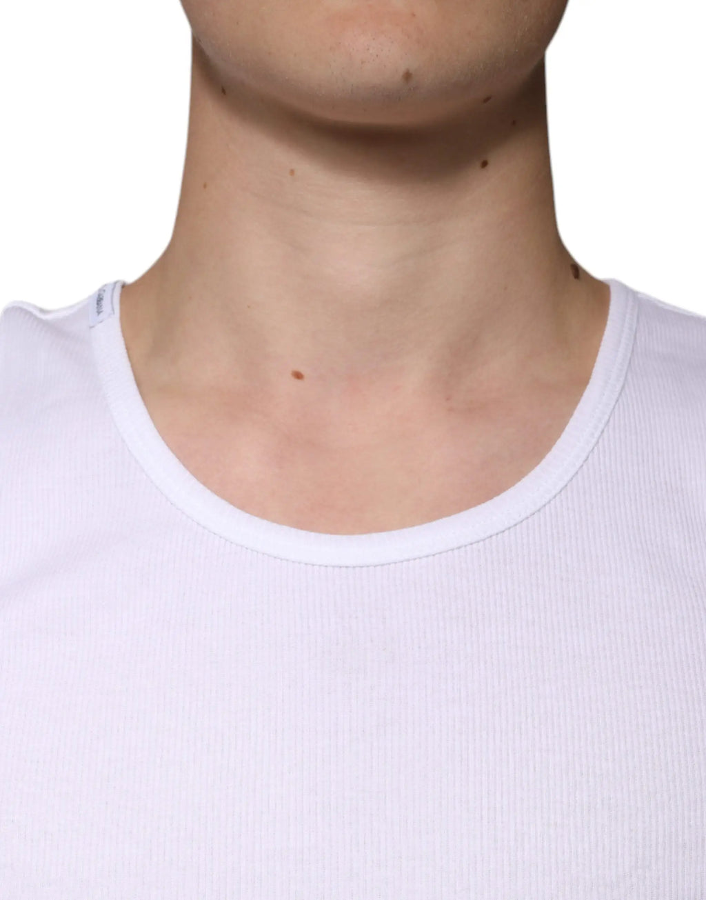 Débardeur dolce & gabbana blanc en coton côtelé sans manches col rond pour un style décontracté