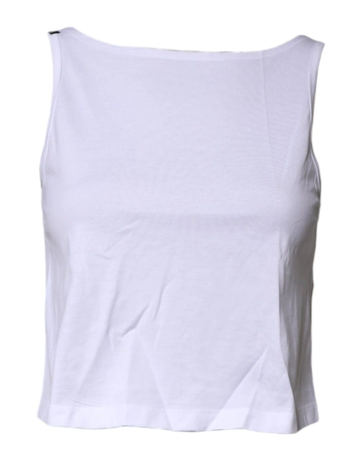 Dolce & Gabbana débardeur blanc en coton sans manches avec tissu léger et design simple et épuré