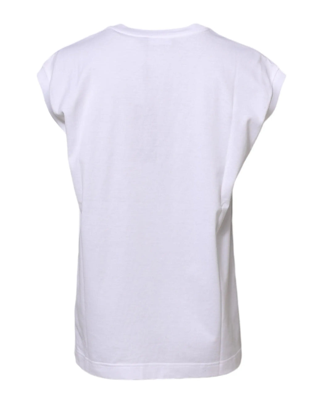 Débardeur blanc en coton sans manches dolce & gabbana pour femme avec coupe décontractée et col arrondi
