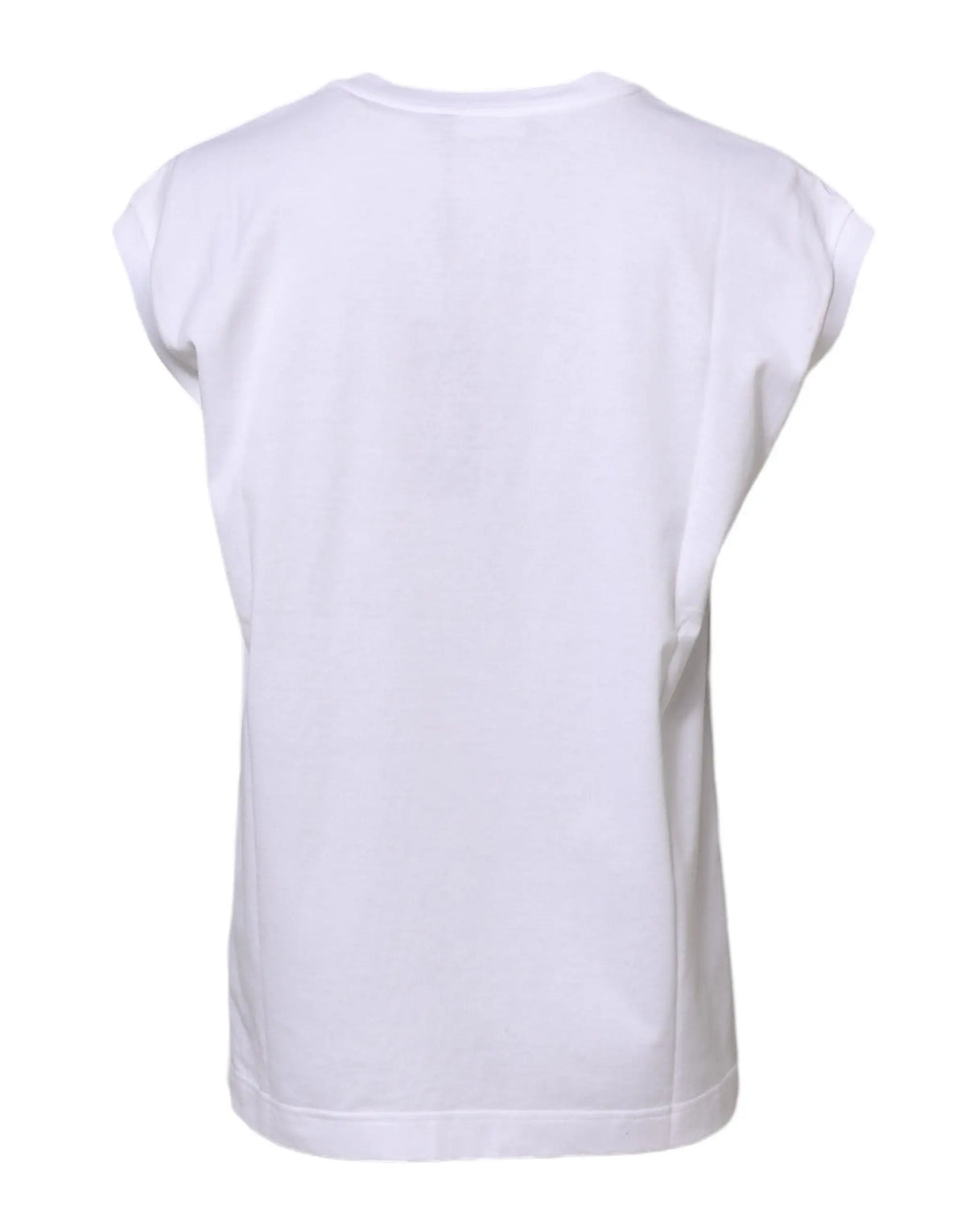 Débardeur blanc en coton sans manches dolce & gabbana pour femme avec coupe décontractée et col arrondi