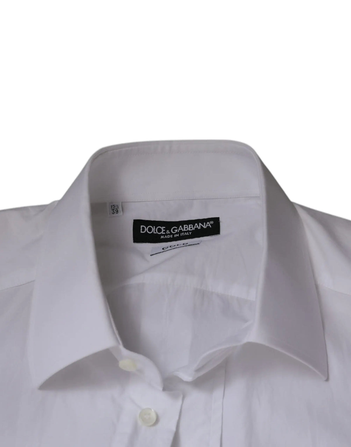 Chemise homme dolce gabbana blanche en coton slim fit à col classique et patte de boutonnage boutonnière