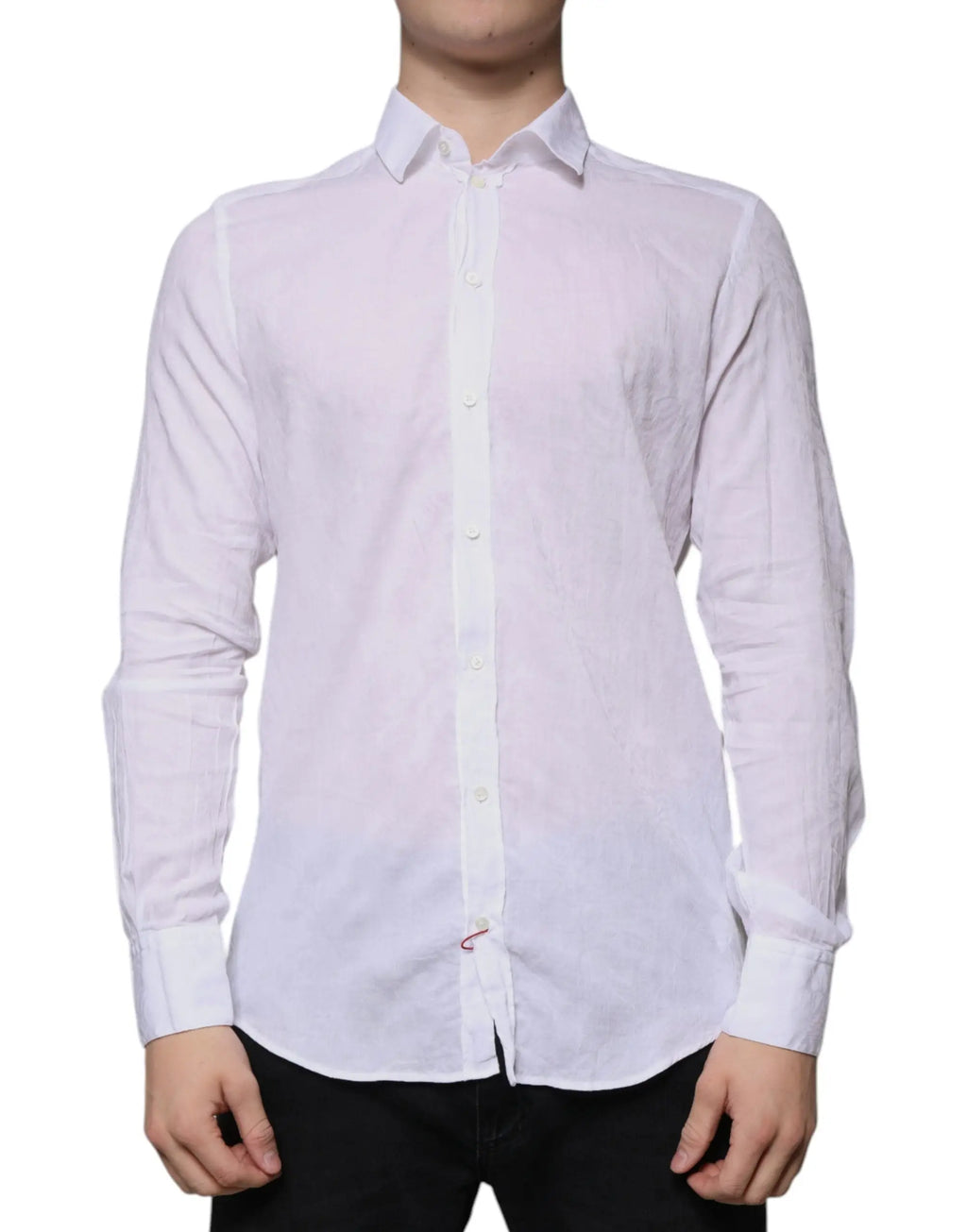 Chemise blanche dolce & gabbana en coton slim fit pour homme avec manches longues et col classique bien repassée