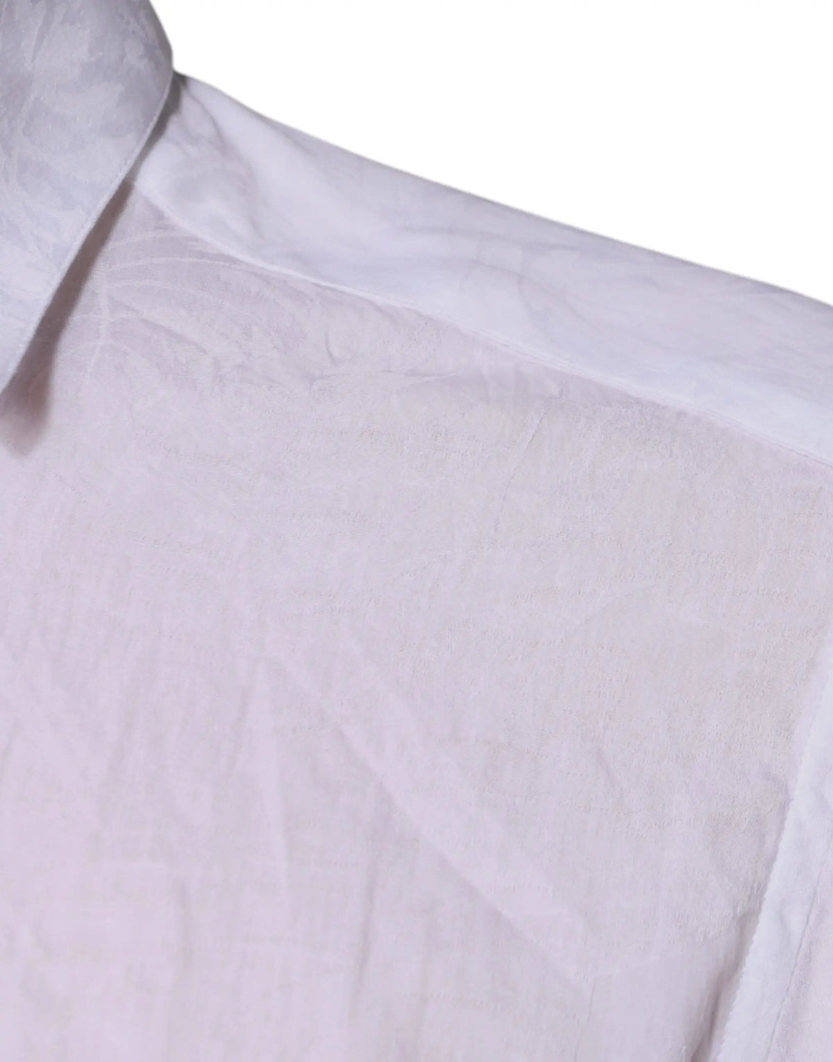Col blanc en coton avec texture subtile et plis nets sur chemise slim fit homme dolce & gabbana formelle