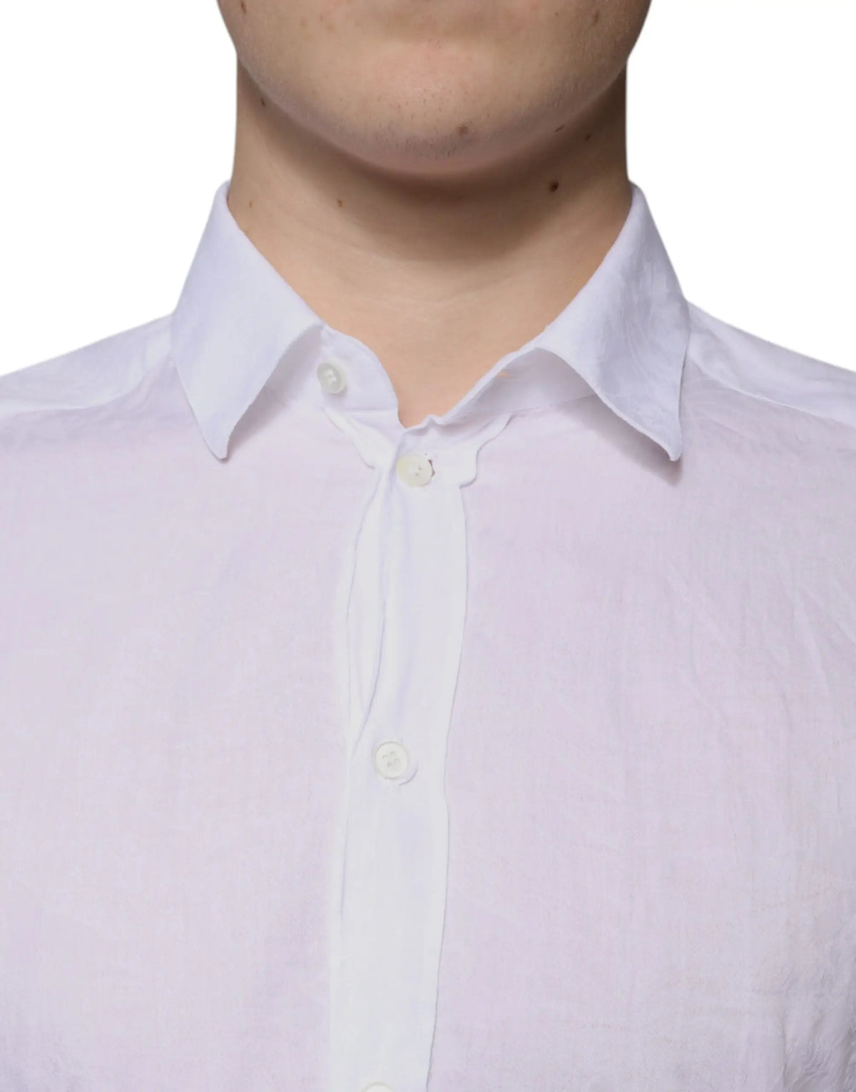Chemise habillée homme dolce & gabbana en coton blanc slim fit avec col classique et boutons alignés