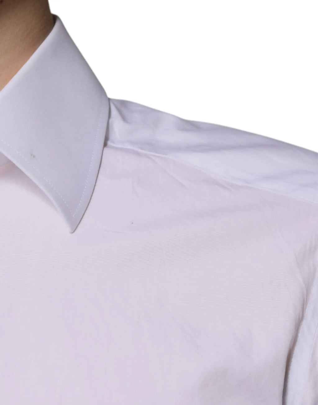 Chemise homme dolce & gabbana blanche slim fit en coton avec col pointu et tissu repassé impeccable
