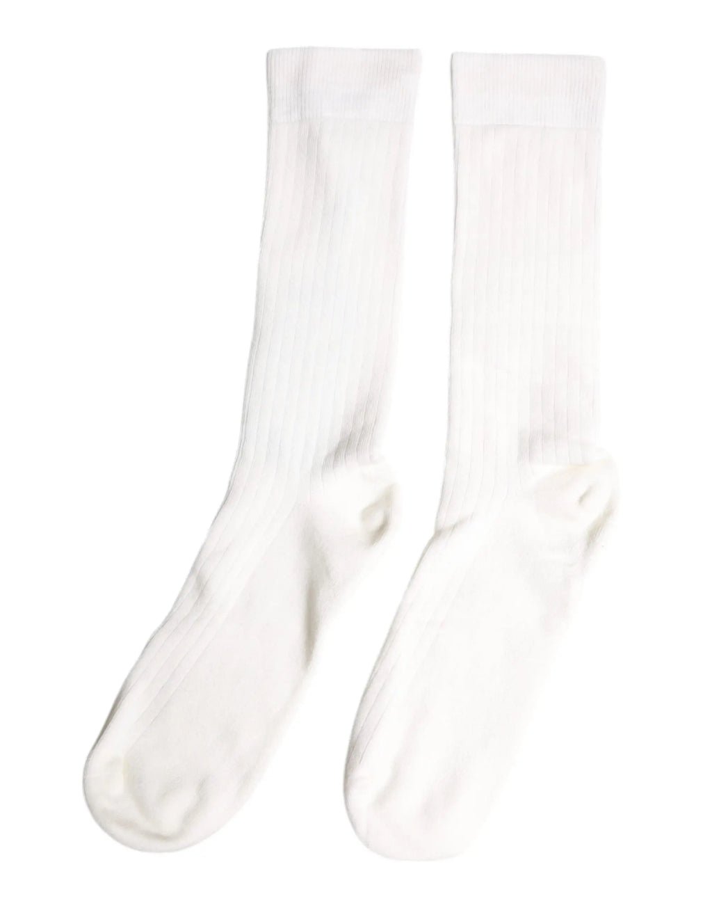 Paire de chaussettes homme dolce & gabbana blanches en coton mi-mollet avec texture côtelée douce et bords finis soignés