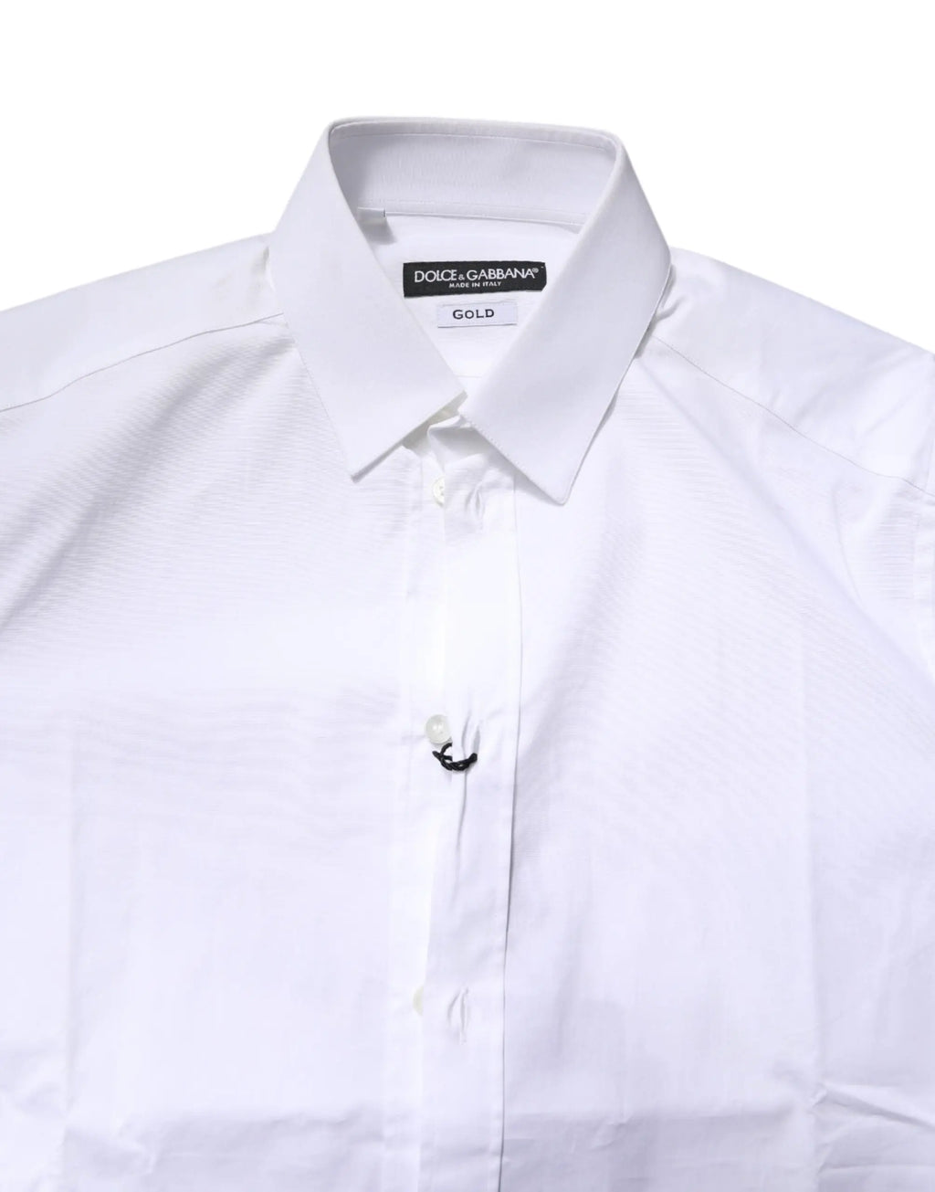 Chemise blanche dolce & gabbana pour homme en coton stretch avec col rigide et boutons pour tenue formelle