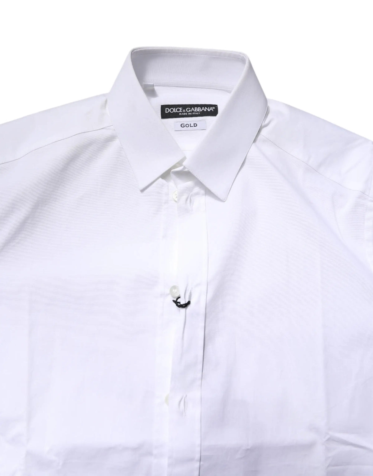 Chemise blanche dolce & gabbana pour homme en coton stretch avec col rigide et boutons pour tenue formelle