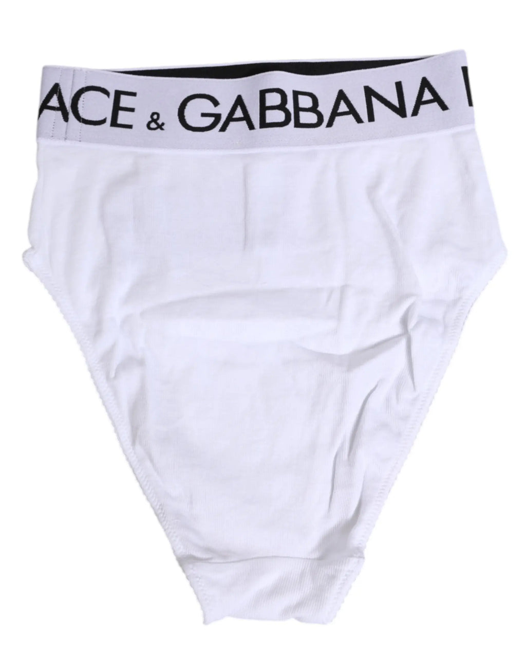 Culotte haute blanche en coton stretch dolce & gabbana avec taille noire et blanche logo visible