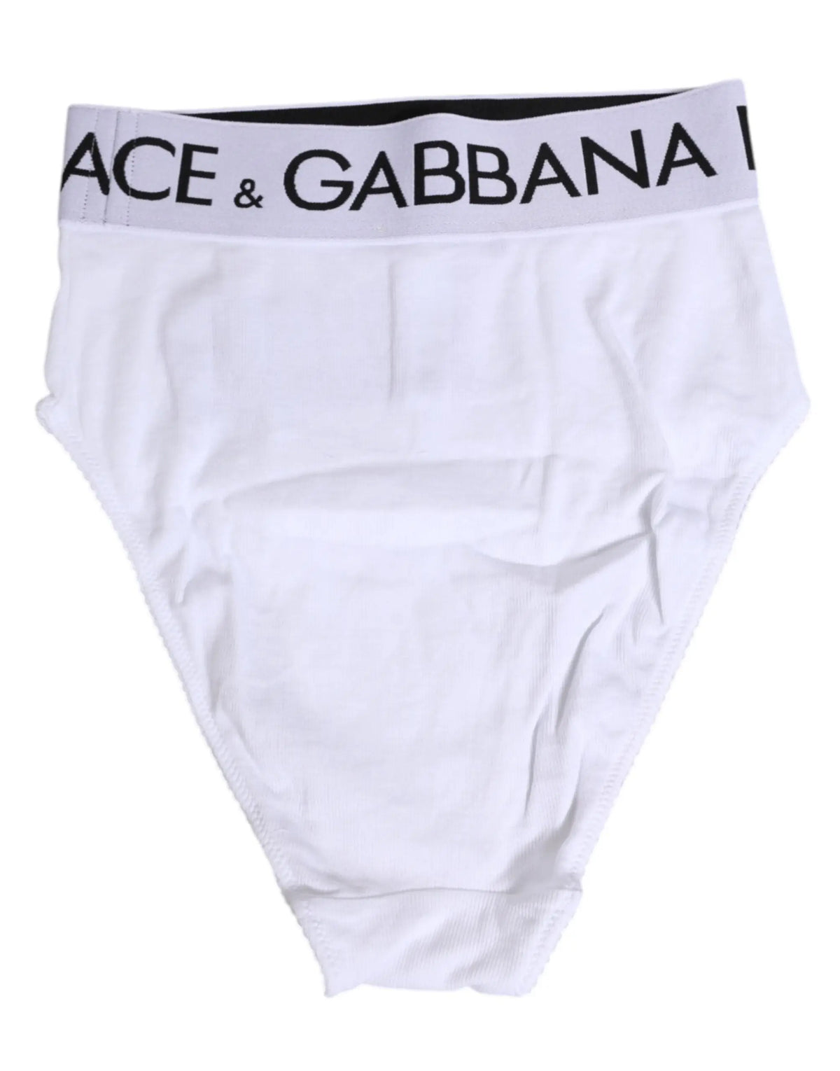 Culotte haute blanche en coton stretch dolce & gabbana avec taille noire et blanche logo visible