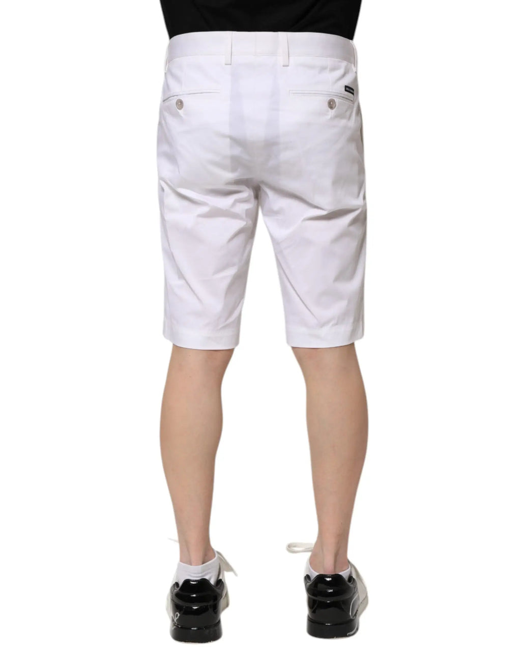 Short blanc en coton extensible pour homme dolce & gabbana avec coupe ajustée et couture discrète