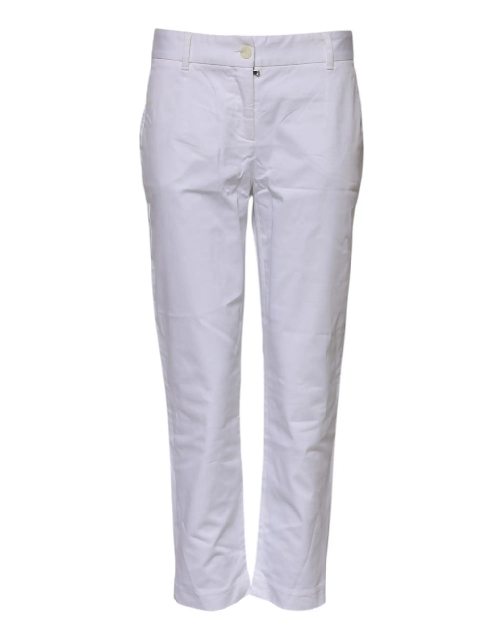 Pantalon chino blanc dolce & gabbana en coton stretch avec coupe droite et plis subtils