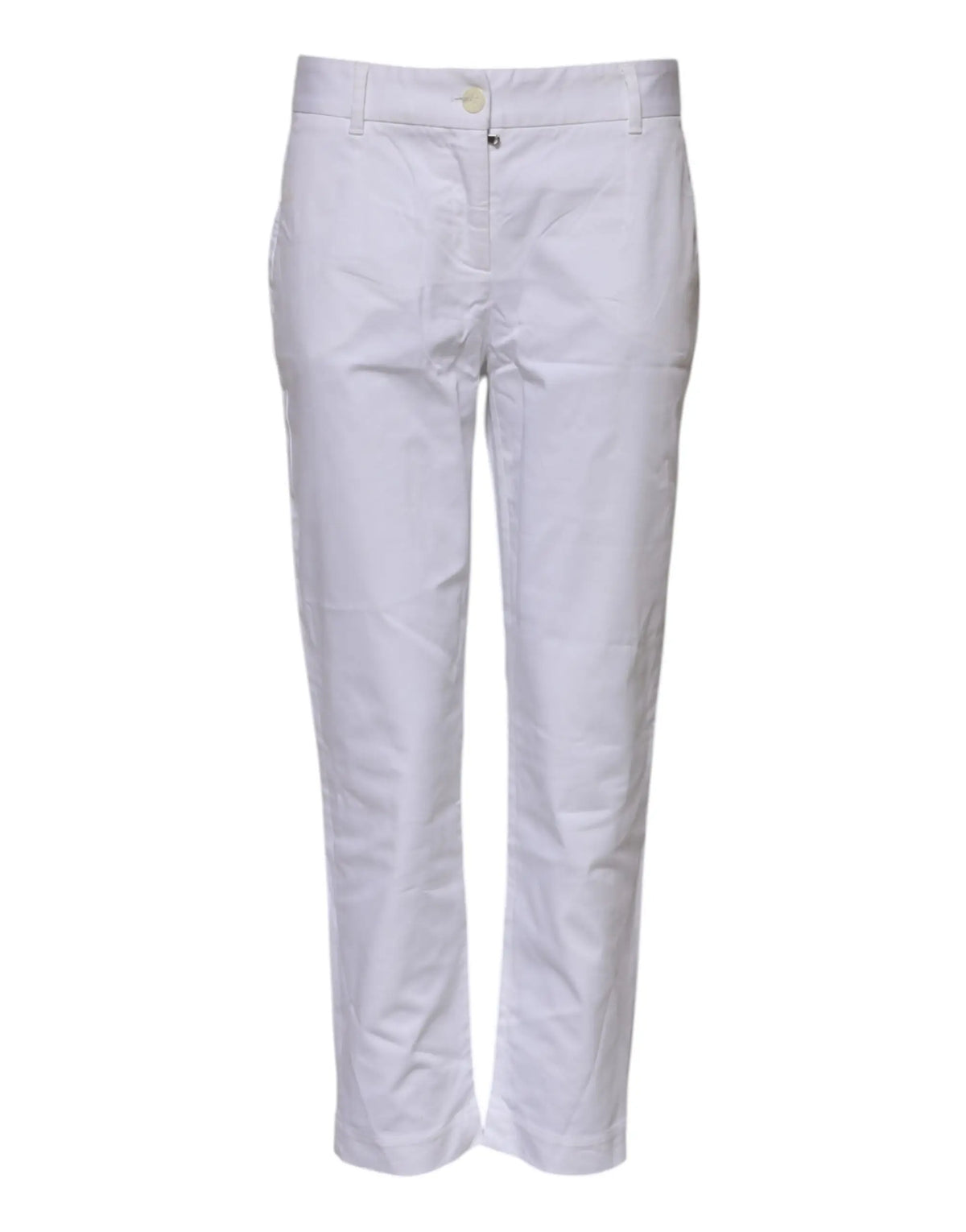 Pantalon chino blanc dolce & gabbana en coton stretch avec coupe droite et plis subtils
