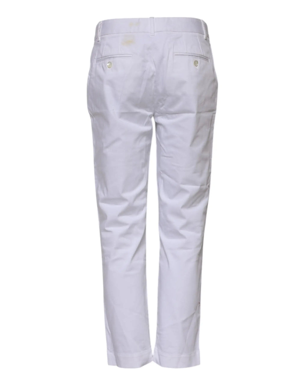Pantalon chino blanc dolce & gabbana en coton stretch avec coupe ajustée et plis subtils à l’arrière