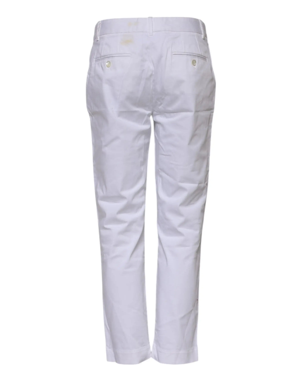 Pantalon chino blanc dolce & gabbana en coton stretch avec coupe ajustée et plis subtils à l’arrière