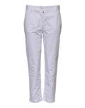 Pantalon chino blanc dolce gabbana en coton stretch avec coupe droite et plis subtils milieu taille
