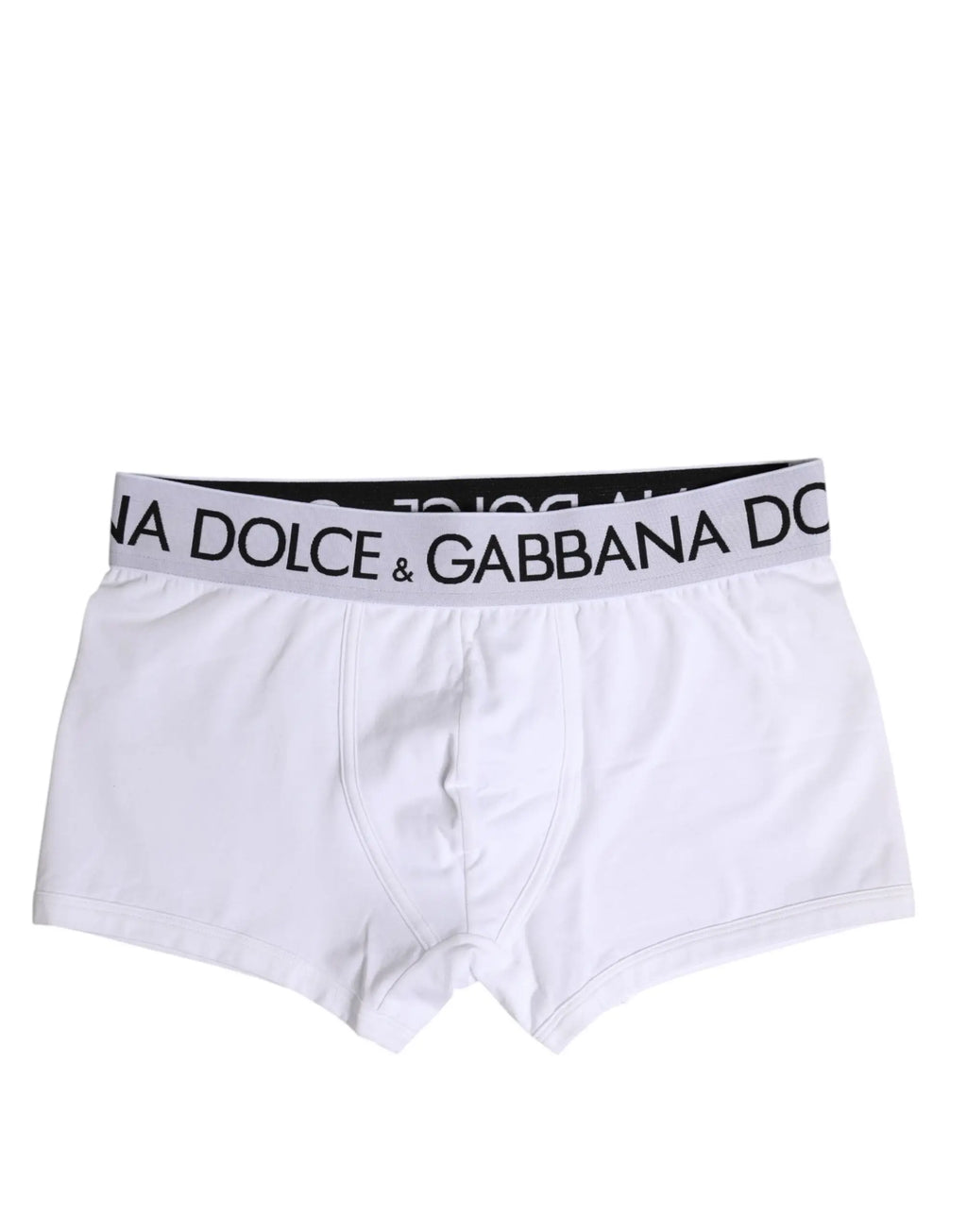 Caleçon dolce & gabbana blanc en coton stretch avec taille élastique noire et blanche à logo pour homme
