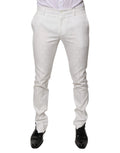 Pantalon de costume blanc en coton dolce gabbana ajusté avec motif texturé subtil