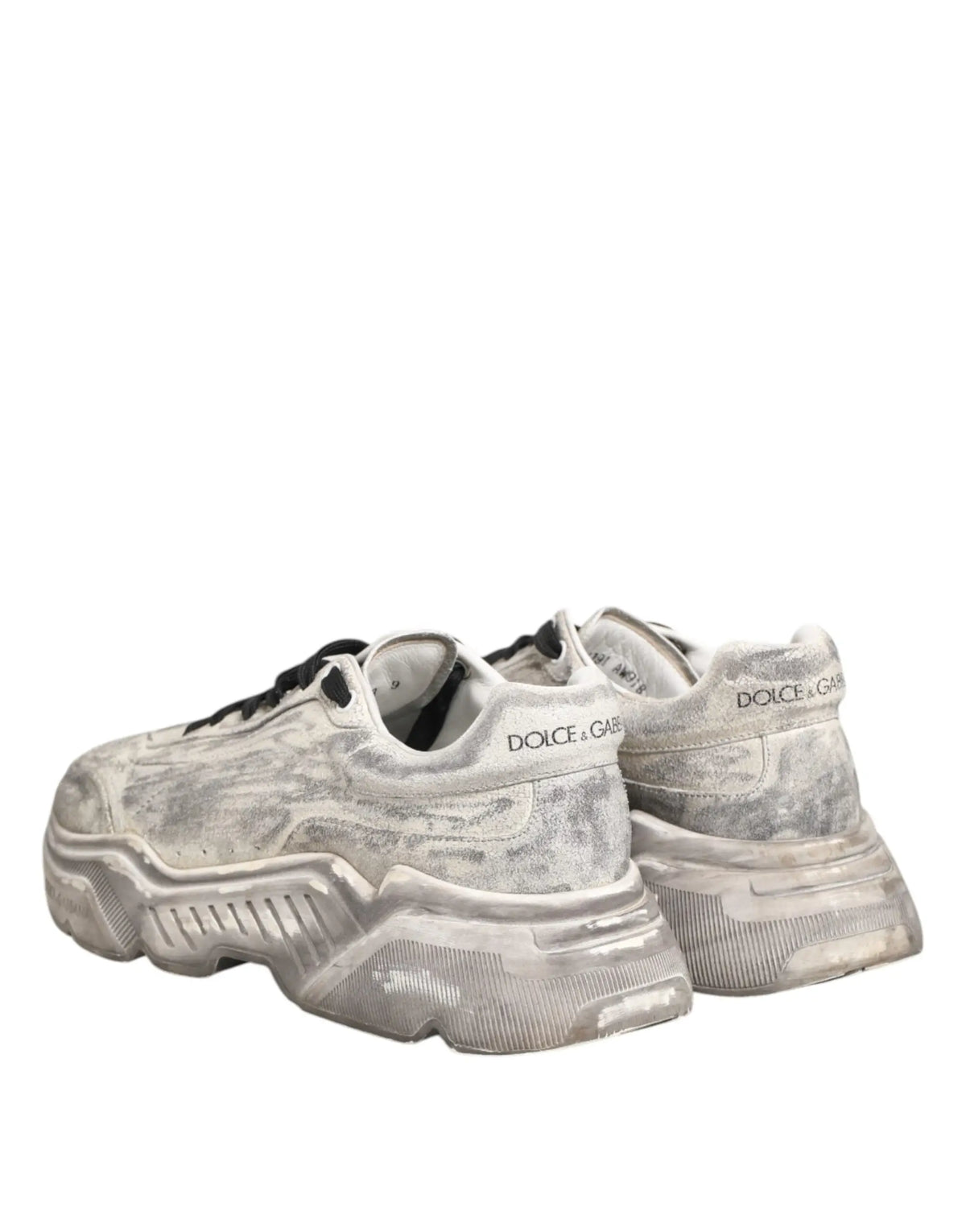 Baskets basses pour homme dolce gabbana daymaster blanches avec semelles translucides épaisses et lacets noirs