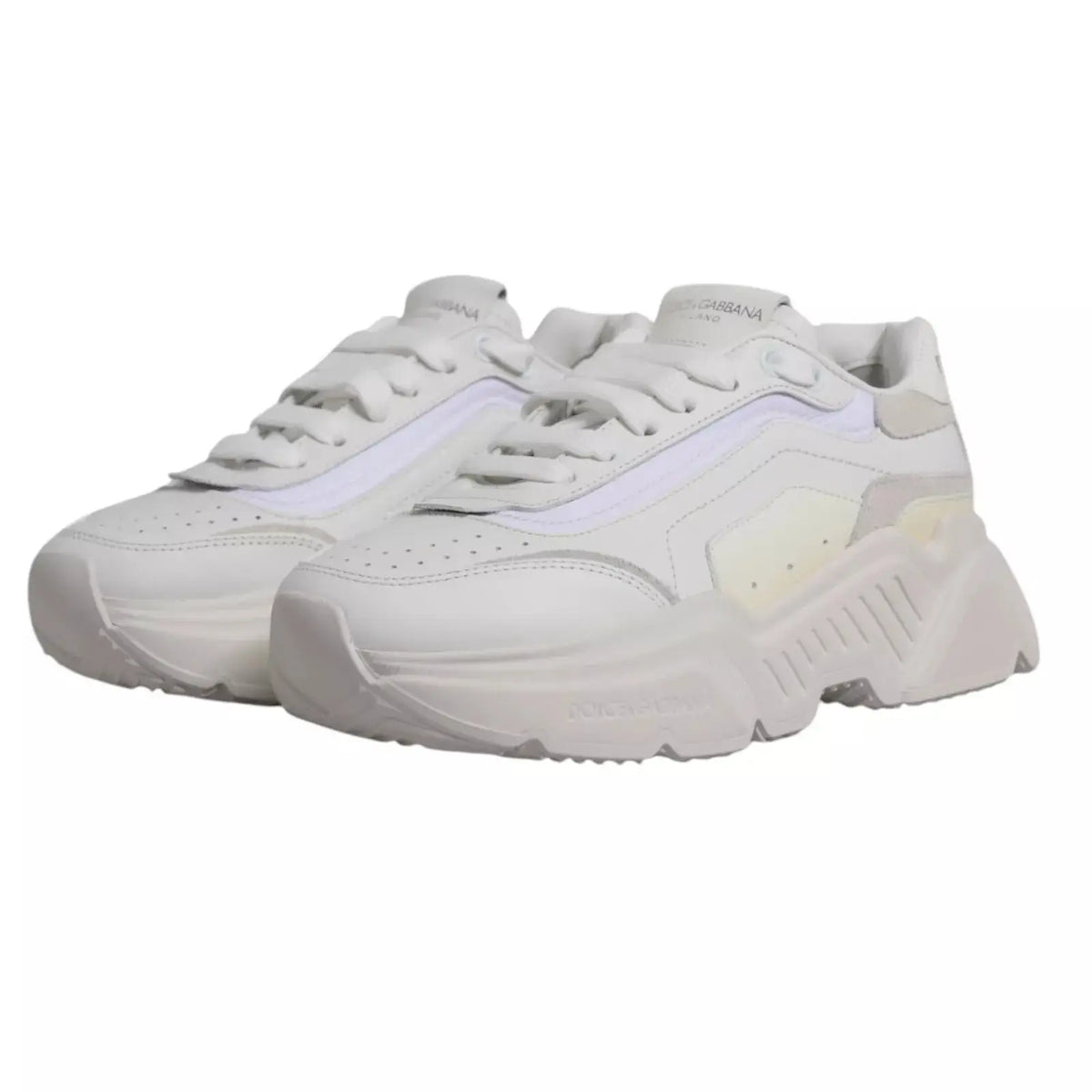Baskets basses homme dolce & gabbana daymaster blanches avec design moderne et accents irisés subtils
