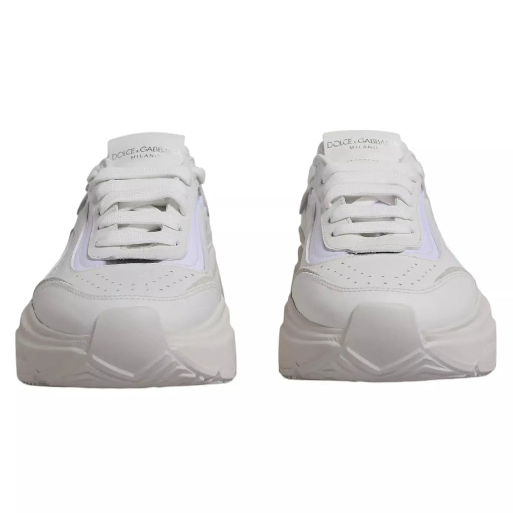 Dolce & gabbana white daymaster low top mens sneakers with chunky sole and lavender side accents