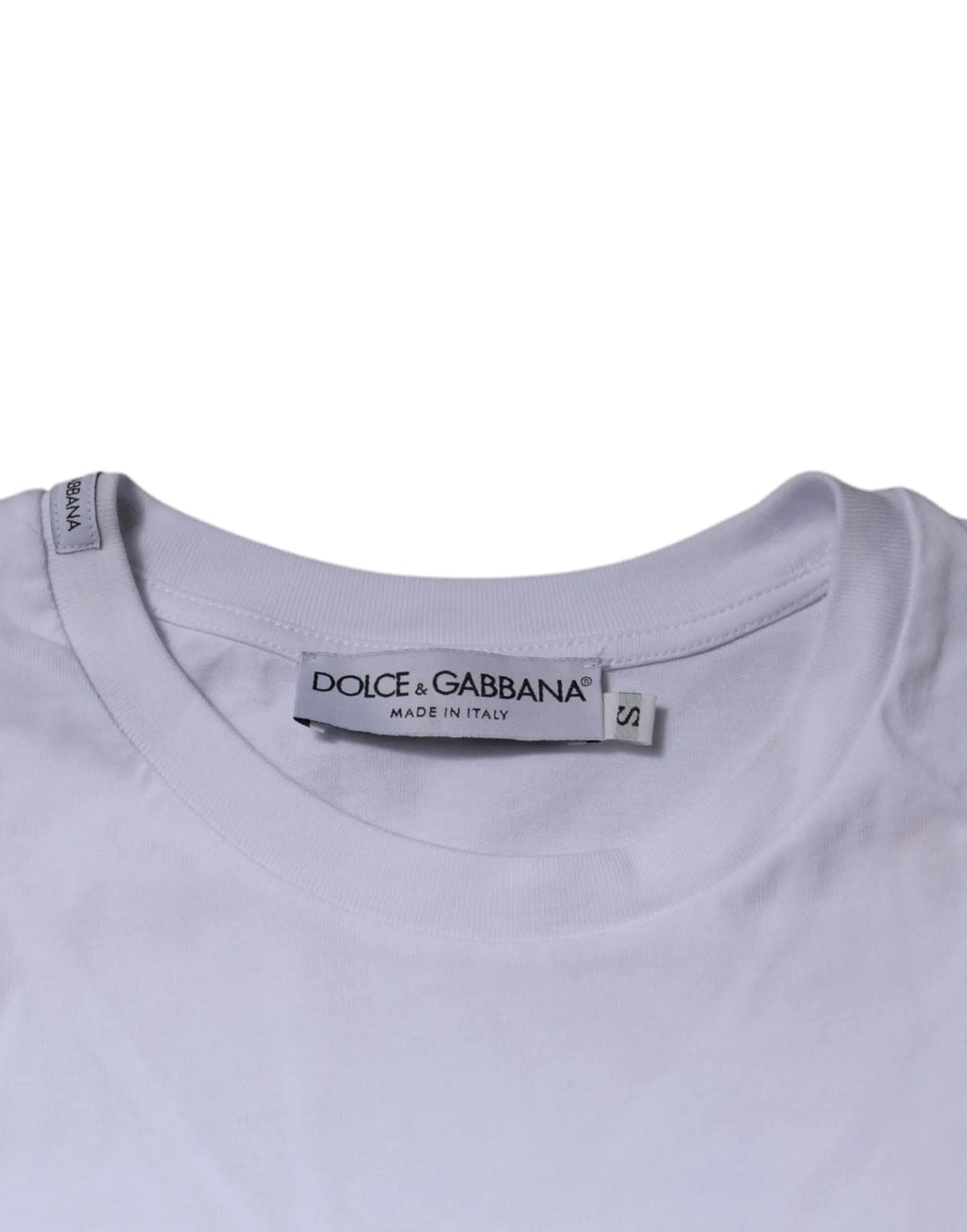 T-shirt dolce & gabbana blanc avec logo dg, col rond classique en coton doux