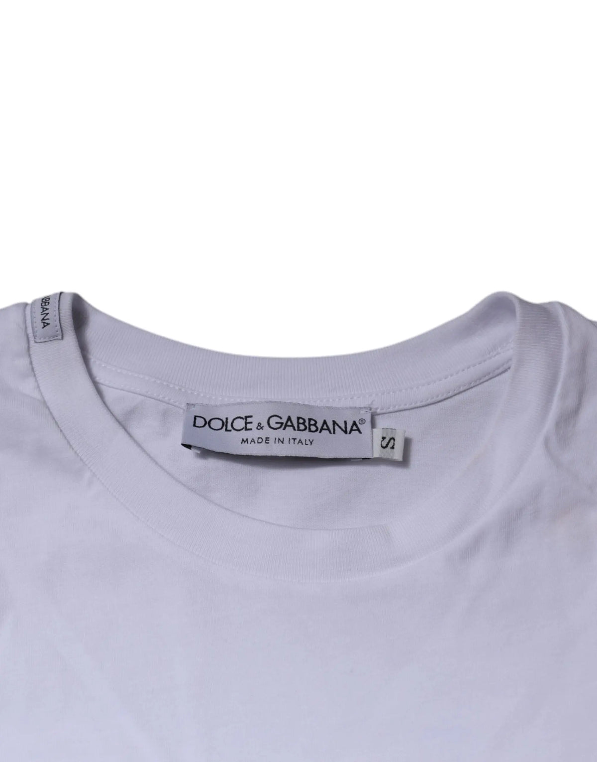 T-shirt dolce & gabbana blanc avec logo dg, col rond classique en coton doux