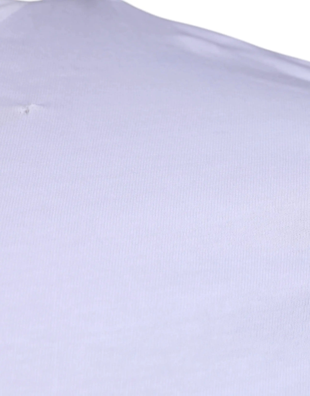 T-shirt dolce & gabbana blanc en coton avec motif côtelé subtil et logo dg sur le devant