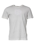 T-shirt blanc dolce & gabbana en coton avec logo dg embossé subtil sur la poitrine