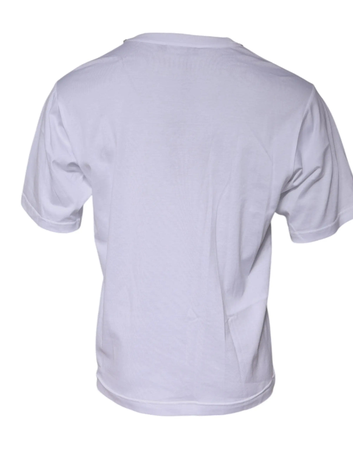 T-shirt blanc dolce & gabbana avec logo dg, col rond simple, manches courtes, vue de dos épurée