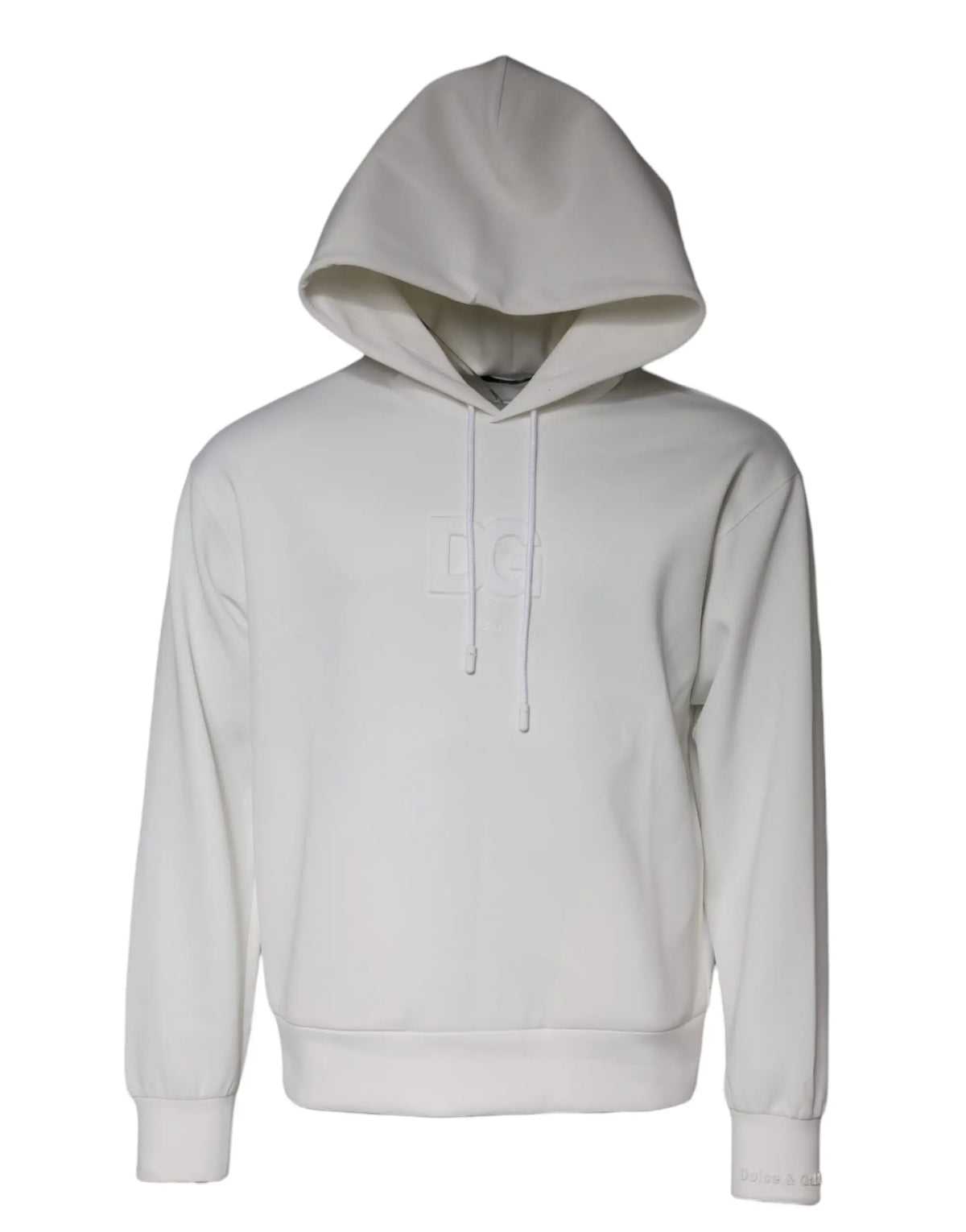 Dolce & gabbana white dg logo hooded men sweatshirt with a minimalist white hoodie and subtle chest logo