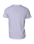 T-shirt blanc en coton dolce & gabbana à manches courtes et col rond avec logo dg imprimé