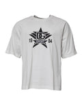 Dolce & gabbana t-shirt dg sport blanc en coton avec logo étoile noir et 1984 centré sur la poitrine