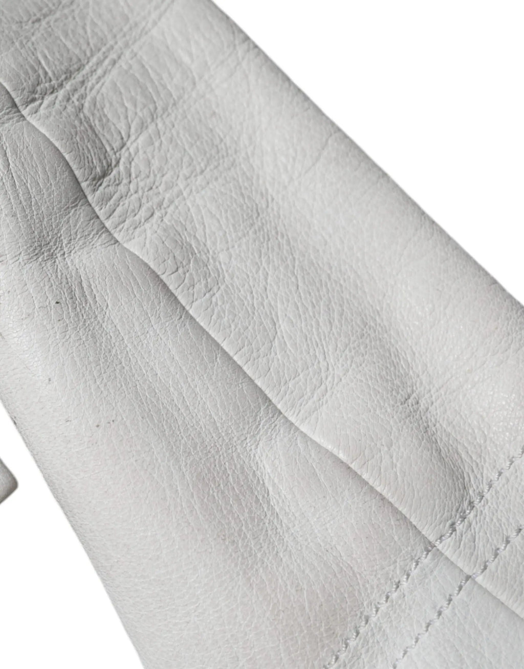 Gant blanc en cuir avec coutures visibles sur les coutures pour la veste blazer à double boutonnage dolce & gabbana
