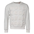 Sweatshirt blanc dolce & gabbana en coton avec logo embossé en relief sur l’avant et col rond