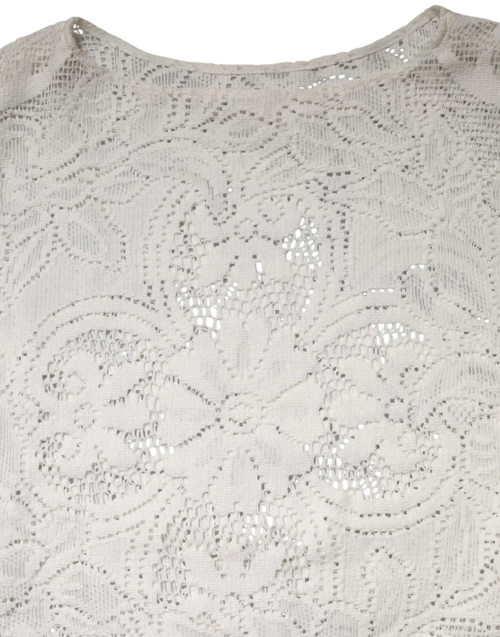 Top en coton dentelle blanc cassé dolce & gabbana avec motif floral délicat et léger éclat
