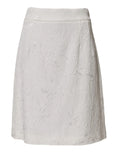 Jupe blanche dolce & gabbana en brocart floral texturé avec taille haute et coupe a-line