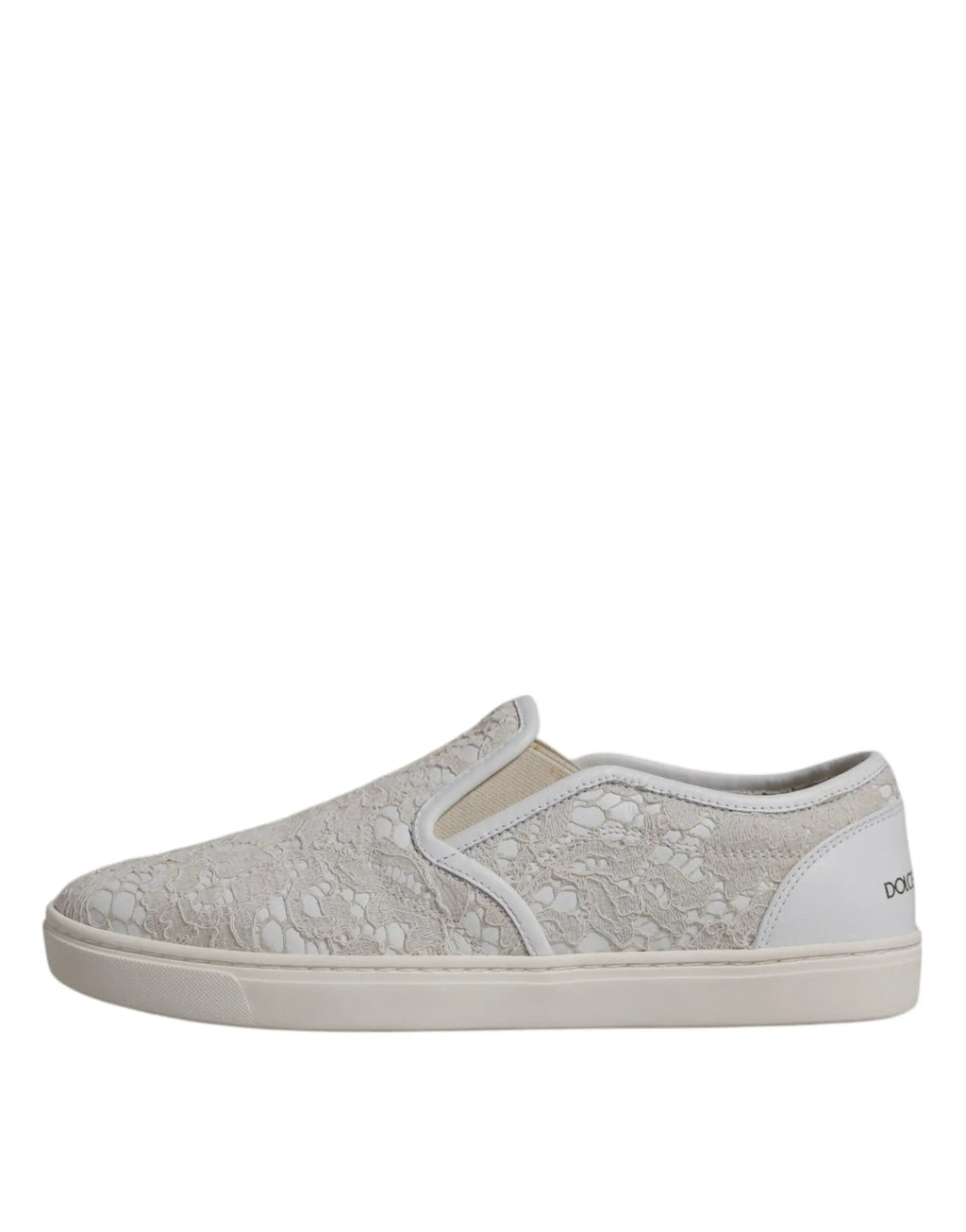 Dolce & Gabbana chaussures mocassins slip on en dentelle blanche avec motif floral subtil et design minimaliste