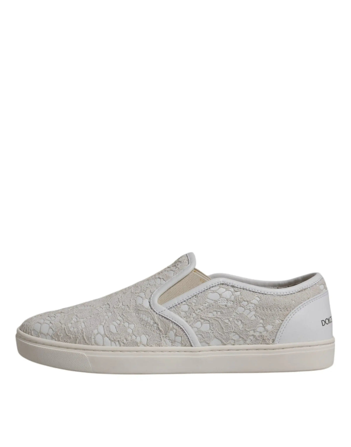Dolce & Gabbana chaussures mocassins slip on en dentelle blanche avec motif floral subtil et design minimaliste