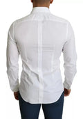 Chemise blanche pour homme dolce & gabbana tuxedo en coton lisse col classique manches longues formelle