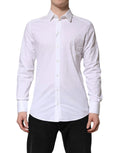 Chemise blanche dolce & gabbana en coton gold à manches longues avec col classique et boutonnage devant